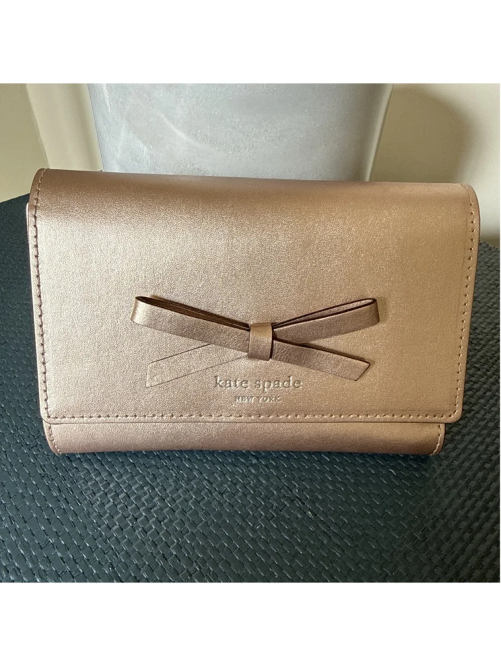 Kate Spade Sawyer Street Callie Leather Bi Fold Wallet in Rose Gold